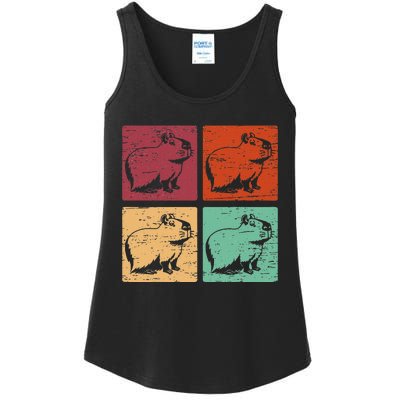 Vintage Capybara Rodent Animals Vintage Capybaras Capybara  Ladies Essential Tank