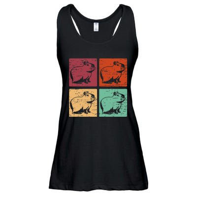 Vintage Capybara Rodent Animals Vintage Capybaras Capybara  Ladies Essential Flowy Tank