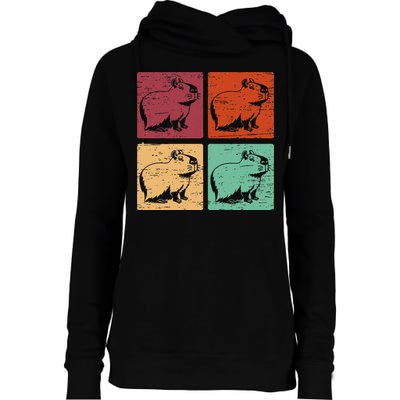 Vintage Capybara Rodent Animals Vintage Capybaras Capybara  Womens Funnel Neck Pullover Hood