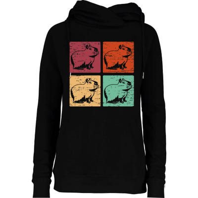 Vintage Capybara Rodent Animals Vintage Capybaras Capybara  Womens Funnel Neck Pullover Hood