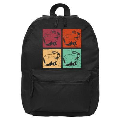 Vintage Capybara Rodent Animals Vintage Capybaras Capybara  16 in Basic Backpack