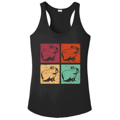 Vintage Capybara Rodent Animals Vintage Capybaras Capybara  Ladies PosiCharge Competitor Racerback Tank