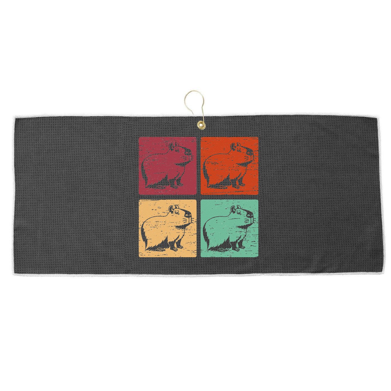 Vintage Capybara Rodent Animals Vintage Capybaras Capybara  Large Microfiber Waffle Golf Towel