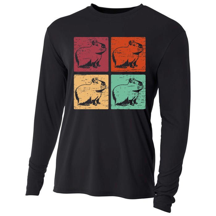 Vintage Capybara Rodent Animals Vintage Capybaras Capybara  Cooling Performance Long Sleeve Crew