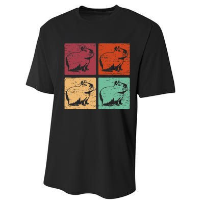 Vintage Capybara Rodent Animals Vintage Capybaras Capybara  Performance Sprint T-Shirt