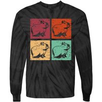 Vintage Capybara Rodent Animals Vintage Capybaras Capybara  Tie-Dye Long Sleeve Shirt