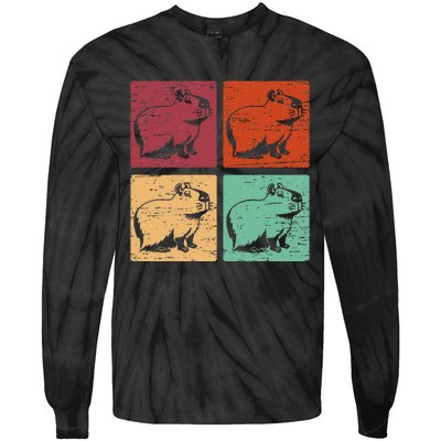 Vintage Capybara Rodent Animals Vintage Capybaras Capybara  Tie-Dye Long Sleeve Shirt