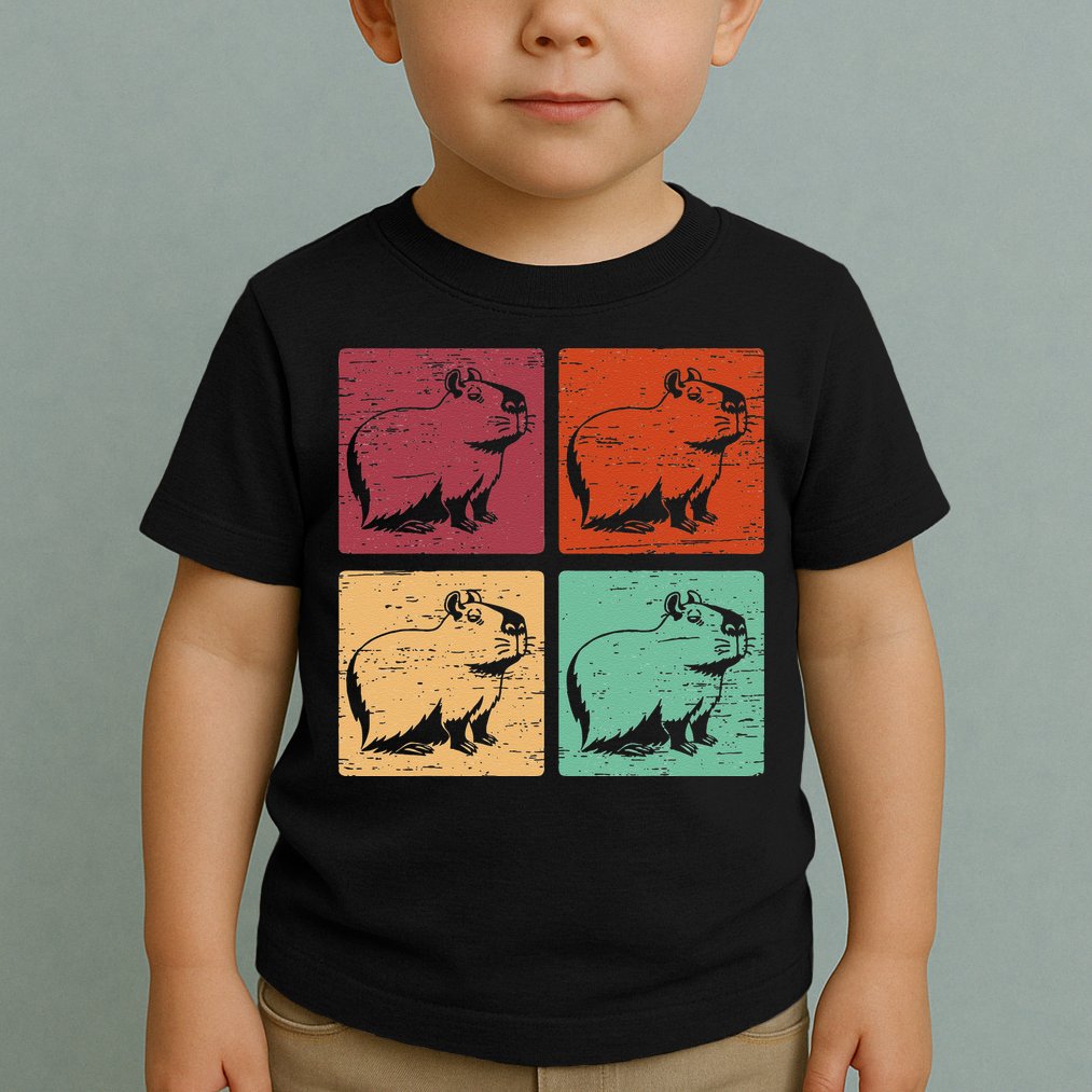 Vintage Capybara Rodent Animals Vintage Capybaras Capybara  Toddler T-Shirt