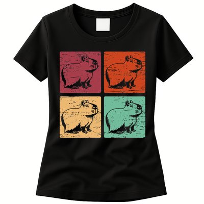 Vintage Capybara Rodent Animals Vintage Capybaras Capybara  Womens T-Shirt
