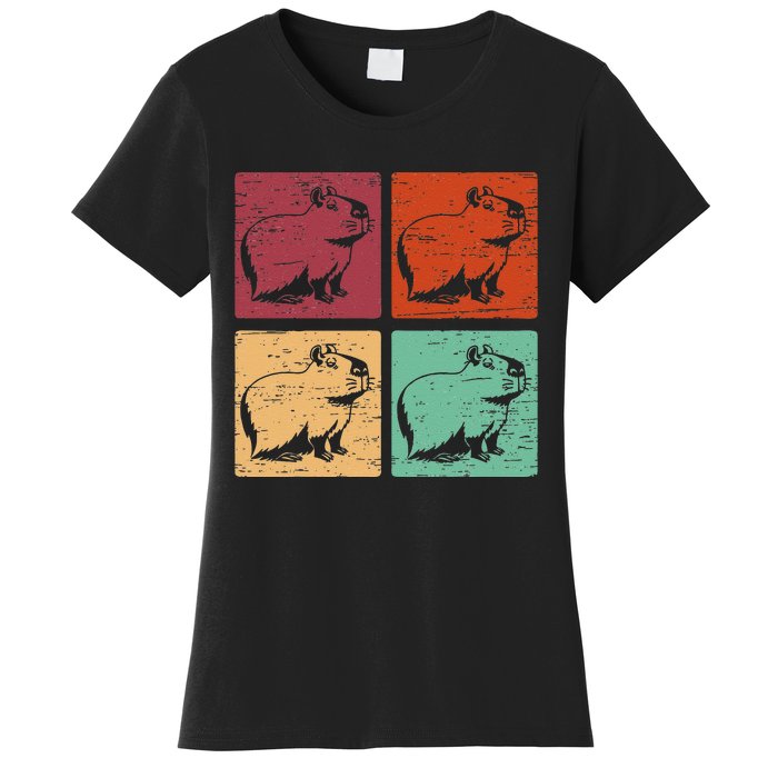 Vintage Capybara Rodent Animals Vintage Capybaras Capybara  Women's T-Shirt