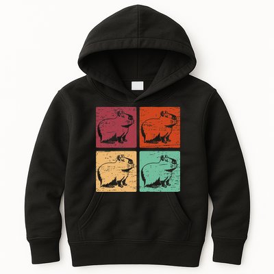Vintage Capybara Rodent Animals Vintage Capybaras Capybara  Kids Hoodie