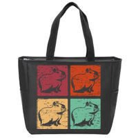 Vintage Capybara Rodent Animals Vintage Capybaras Capybara  Zip Tote Bag