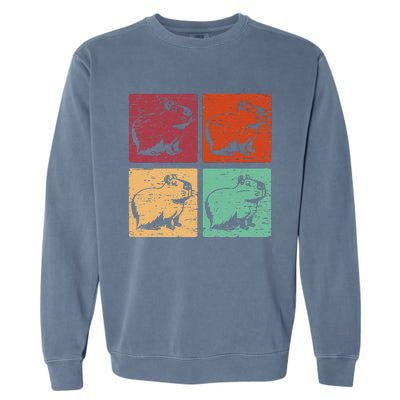 Vintage Capybara Rodent Animals Vintage Capybaras Capybara  Garment-Dyed Sweatshirt