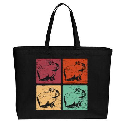 Vintage Capybara Rodent Animals Vintage Capybaras Capybara  Cotton Canvas Jumbo Tote