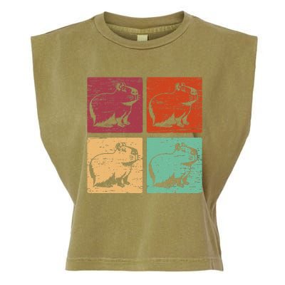 Vintage Capybara Rodent Animals Vintage Capybaras Capybara  Garment-Dyed Women's Muscle Tee