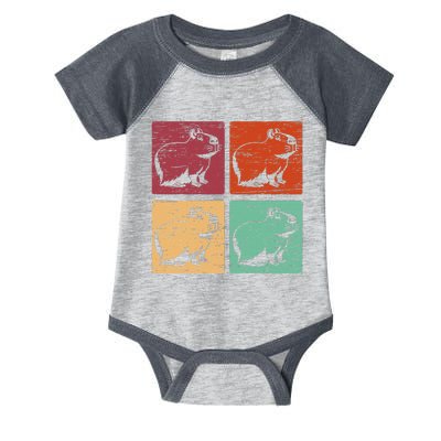 Vintage Capybara Rodent Animals Vintage Capybaras Capybara  Infant Baby Jersey Bodysuit