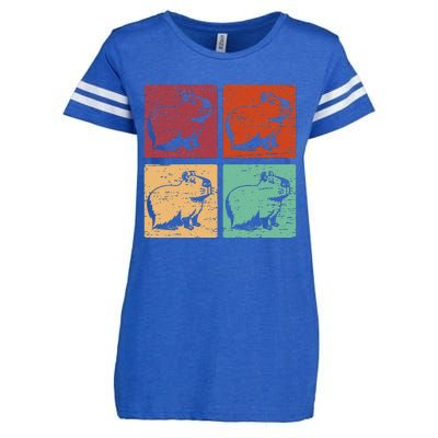 Vintage Capybara Rodent Animals Vintage Capybaras Capybara  Enza Ladies Jersey Football T-Shirt