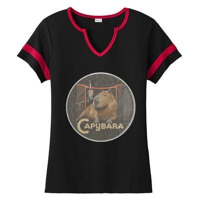 Vintage Capybara Retro Capybara Ladies Halftime Notch Neck Tee