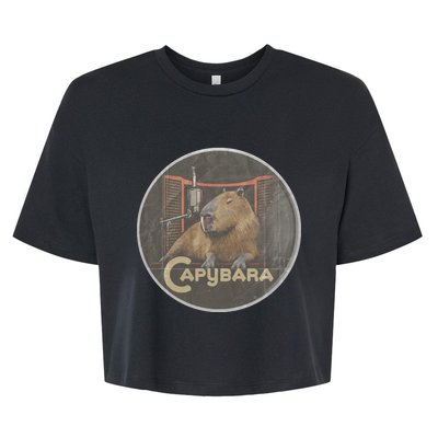 Vintage Capybara Retro Capybara Bella+Canvas Jersey Crop Tee