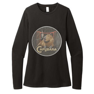 Vintage Capybara Retro Capybara Womens CVC Long Sleeve Shirt