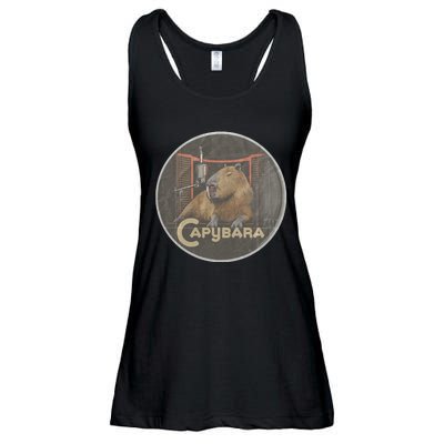 Vintage Capybara Retro Capybara Ladies Essential Flowy Tank