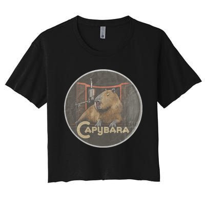 Vintage Capybara Retro Capybara Women's Crop Top Tee