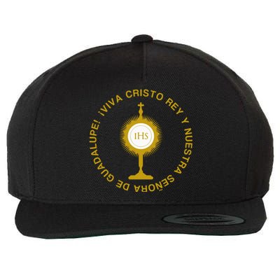 Viva Cristo Rey Catholic Cristeros Gift Wool Snapback Cap