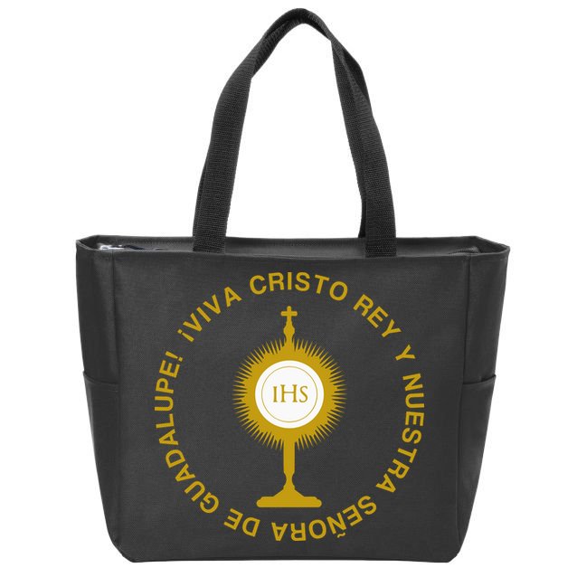 Viva Cristo Rey Catholic Cristeros Gift Zip Tote Bag