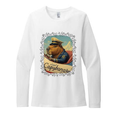 Vintage Capybara Retro Capybara Womens CVC Long Sleeve Shirt