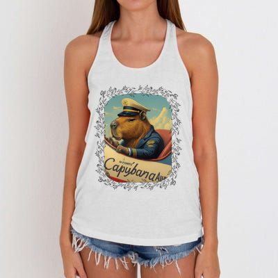 Vintage Capybara Retro Capybara Women's Knotted Racerback Tank