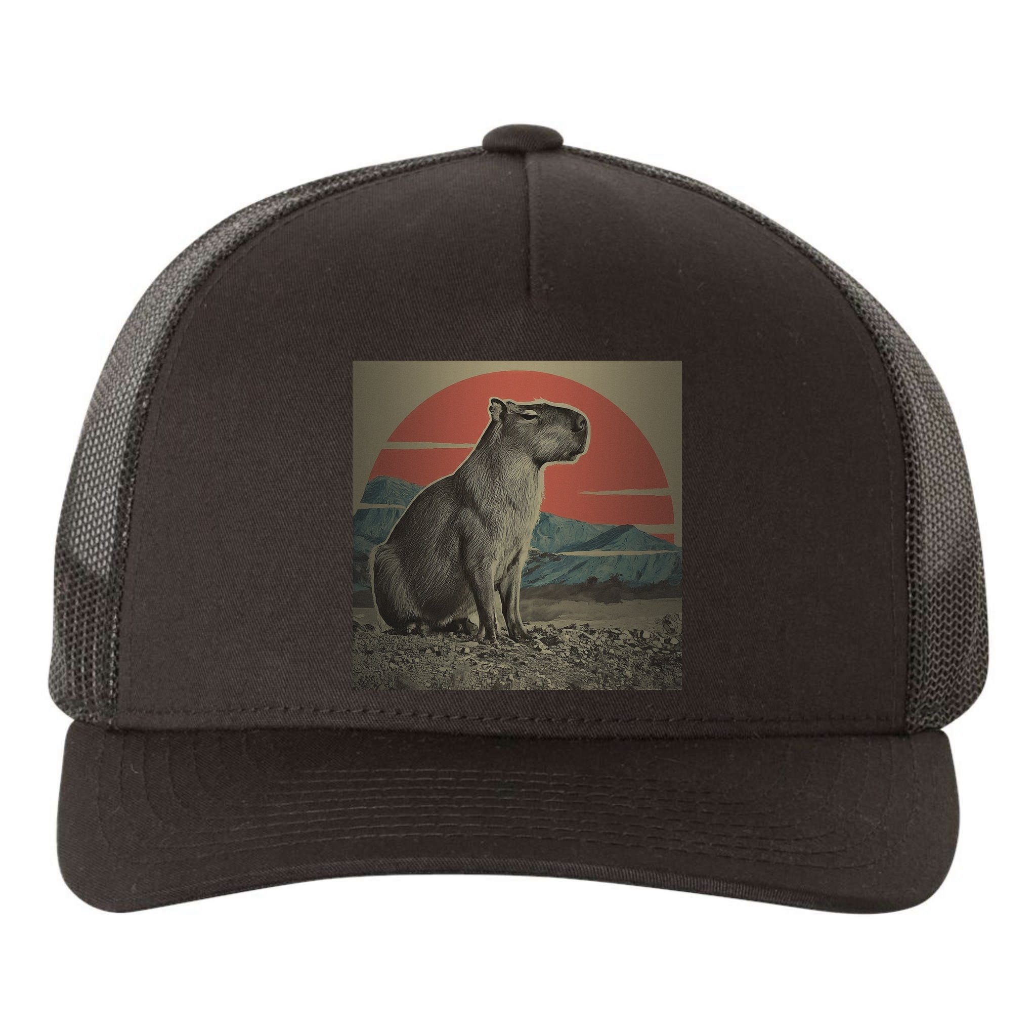 Vintage Capybara Retro Capybara Yupoong Adult 5-Panel Trucker Hat