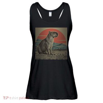 Vintage Capybara Retro Capybara Ladies Essential Flowy Tank