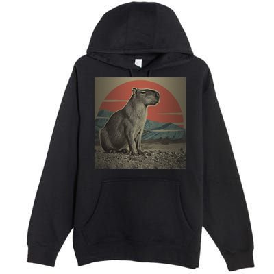 Vintage Capybara Retro Capybara Premium Pullover Hoodie