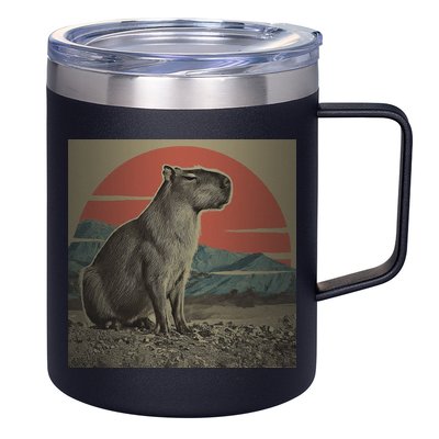 Vintage Capybara Retro Capybara 12oz Stainless Steel Coffee Mug