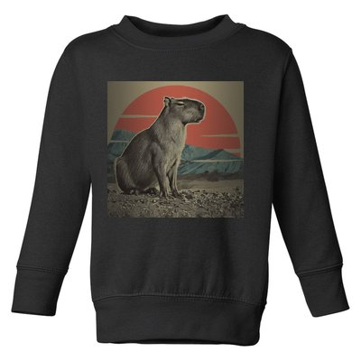 Vintage Capybara Retro Capybara Toddler Sweatshirt