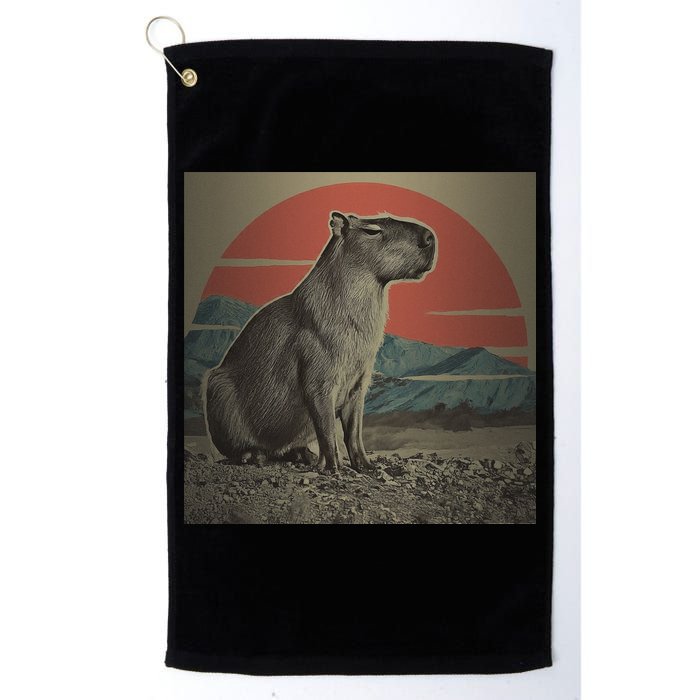Vintage Capybara Retro Capybara Golf Towel