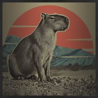 Vintage Capybara Retro Capybara Golf Towel
