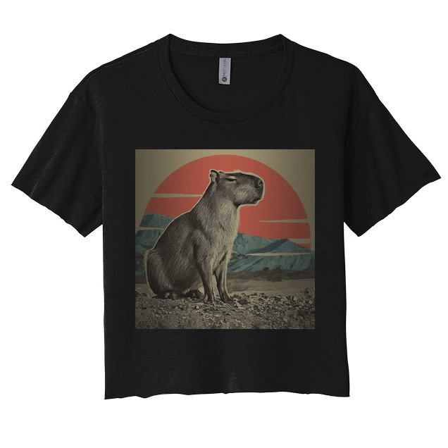 Vintage Capybara Retro Capybara Crop Top