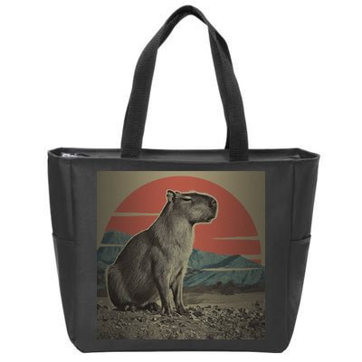 Vintage Capybara Retro Capybara Zip Tote Bag