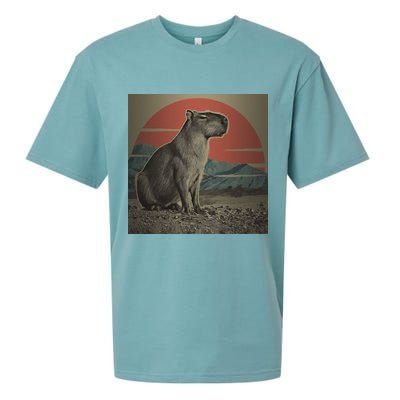 Vintage Capybara Retro Capybara Sueded Cloud Jersey T-Shirt