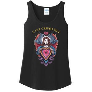 Viva Cristo Rey Sacred Heart Roman Catholic Ladies Essential Tank