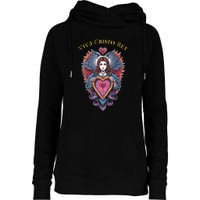 Viva Cristo Rey Sacred Heart Roman Catholic Womens Funnel Neck Pullover Hood