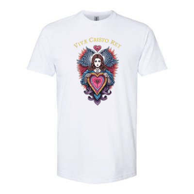 Viva Cristo Rey Sacred Heart Roman Catholic Softstyle® CVC T-Shirt