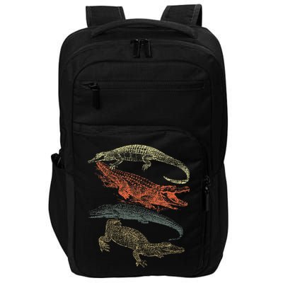 Vintage Crocodiles Retro Crocodile Impact Tech Backpack