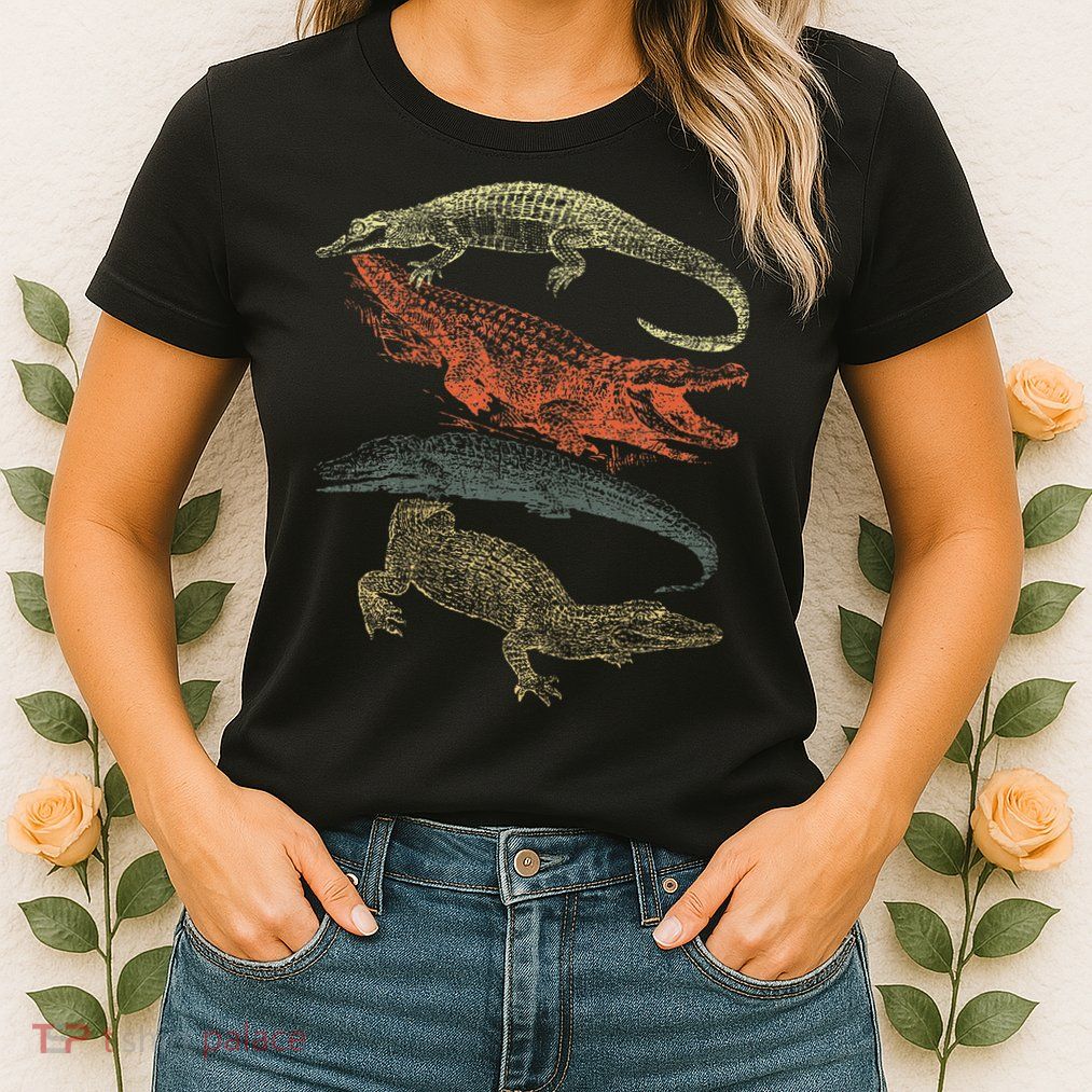 Vintage Crocodiles Retro Crocodile Womens T-Shirt