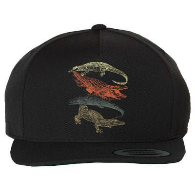 Vintage Crocodiles Retro Crocodile Wool Snapback Cap