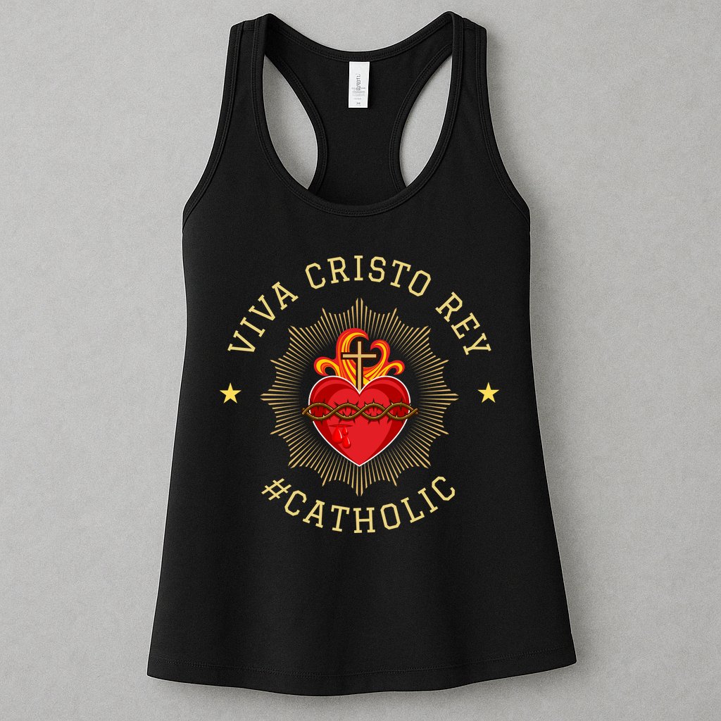 Viva Cristo Rey Roman Catholic Gift Womens Tank Top