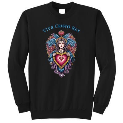 Viva Cristo Rey Sacred Heart Roman Catholic Sweatshirt