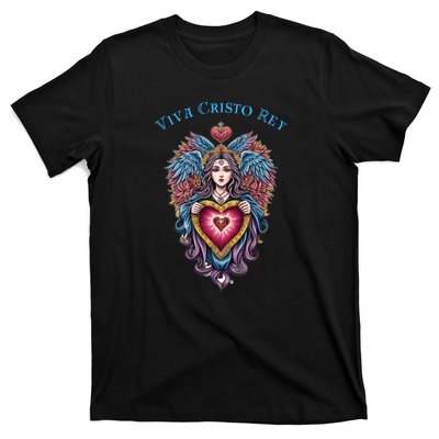 Viva Cristo Rey Sacred Heart Roman Catholic T-Shirt