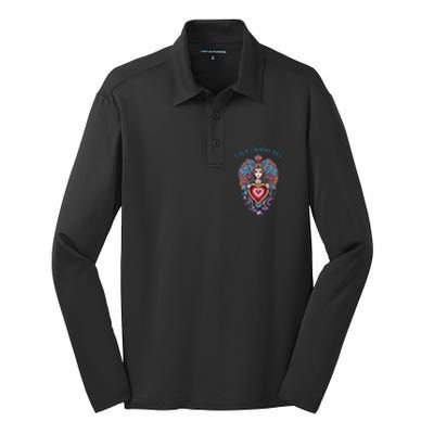 Viva Cristo Rey Sacred Heart Roman Catholic Silk Touch Performance Long Sleeve Polo